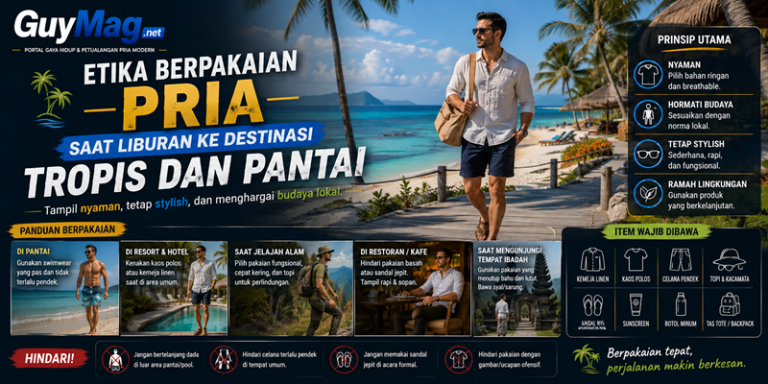 Etika Berpakaian Pria Saat Liburan ke Destinasi Tropis dan Pantai