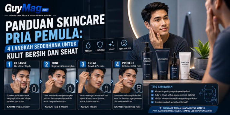 Panduan Skincare Pria Pemula 4 Langkah Sederhana untuk Kulit Bersih dan Sehat